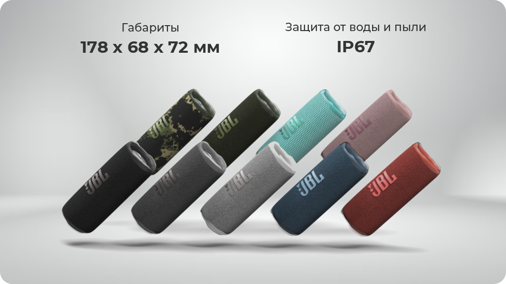 Портативная акустика JBL Flip 6 серая