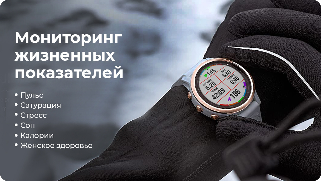 Умные часы Garmin Fenix 6S Pro Черные